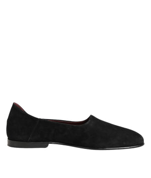 Dolce & Gabbana Black Leather Suede Slip On Loafers Dress Shoes