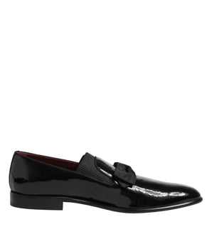 Dolce & Gabbana Black Leather Slip On Dress Men Loafers Shoes