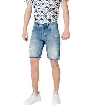 Antony Morato Blue Cotton Bermuda Shorts