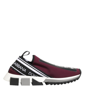 Dolce & Gabbana Maroon Slip On Sorrento Men Sneakers Shoes