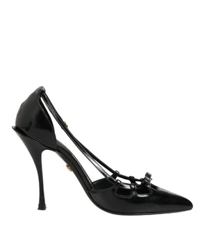 Dolce & Gabbana Black Patent Leather High Heels Pumps Shoes