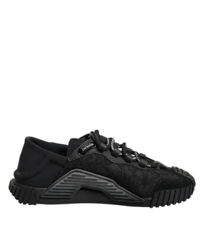 Dolce & Gabbana Black Logo Lace Low Top NS1 Sneakers Shoes