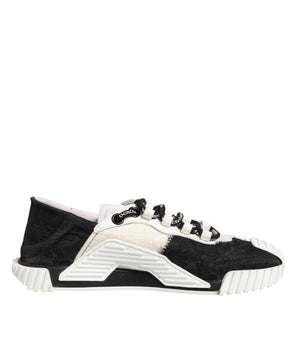 Dolce & Gabbana White Black Leather NS1 Sneaker  Shoes