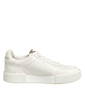 Dolce & Gabbana White Leather MIAMI Low Top Sneakers Shoes