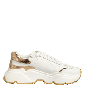 Dolce & Gabbana White Gold Daymaster Low Top Sneakers Shoes