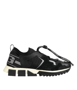 Dolce & Gabbana Black Mesh Sorrento Trekking Sneakers Shoes