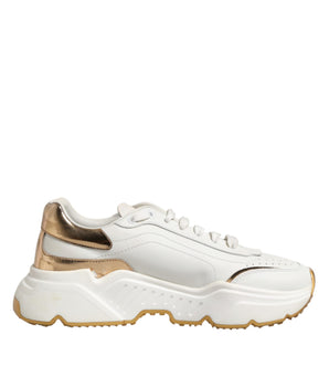Dolce & Gabbana White Gold Daymaster Low Top Sneakers Shoes