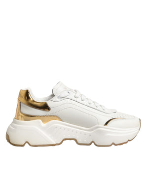 Dolce & Gabbana White Gold Daymaster Low Top Sneakers Shoes