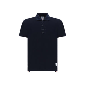 Thom Browne Blue Cotton Polo Shirt