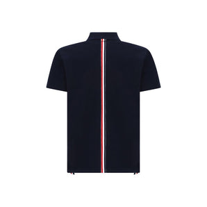Thom Browne Blue Cotton Polo Shirt