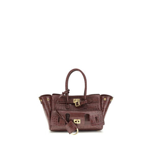 Balenciaga Bordeaux Calf Leather Bos Taurus Shoulder Bag