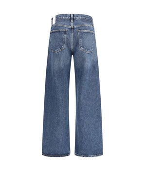 Agolde Blue Cotton Straight-Leg Jeans