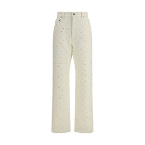 Golden Goose White Cotton Straight-Leg Jeans