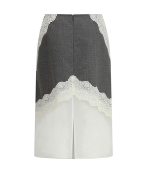 Jil Sander Gray Polyester Midi Skirt