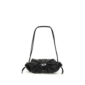 Diesel Black Calf Leather Bos Taurus Shoulder Bag
