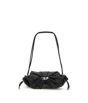Diesel Black Calf Leather Bos Taurus Shoulder Bag