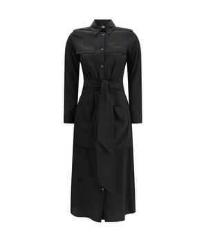 Ella Black Silk Casual Dress