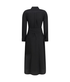 Ella Black Silk Casual Dress