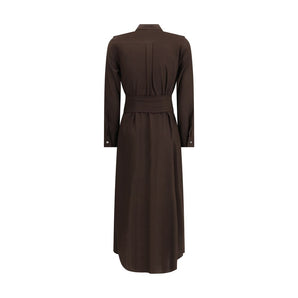 Ella Brown Silk Casual Dress