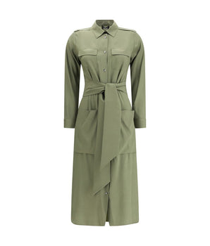 Ella Green Silk Casual Dress