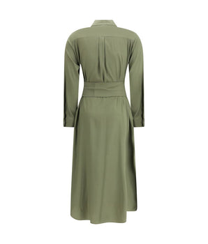 Ella Green Silk Casual Dress