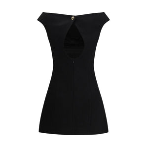 Marine Serre Black Fleece Wool Casual Dress