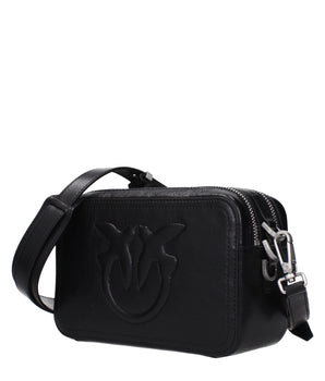 PINKO Black Leather Crossbody Bag
