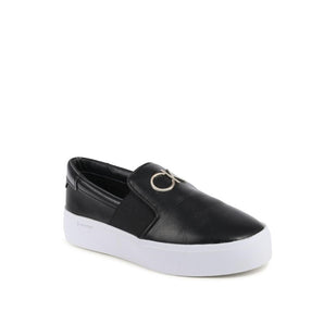 Calvin Klein Black Leather Platform Sneakers