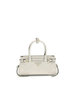 Prada White Calf Leather Bos Taurus False