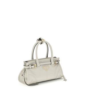 Prada White Calf Leather Bos Taurus False