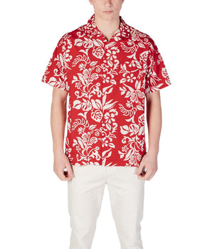 Replay Red Cotton Shortsleeve Shirt
