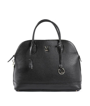 19V69 Italia Black Leather Tote Bag