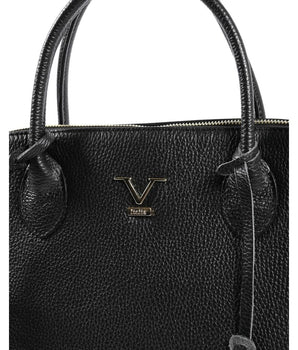 19V69 Italia Black Leather Tote Bag