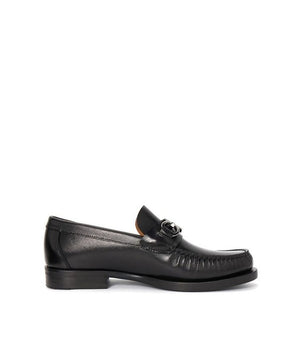 Salvatore Ferragamo Black Calfskin Slip-On Loafers