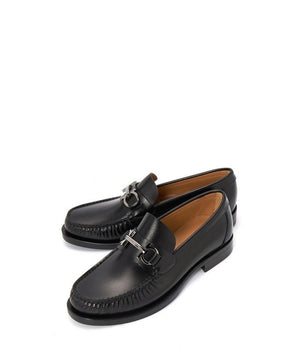 Salvatore Ferragamo Black Calfskin Slip-On Loafers