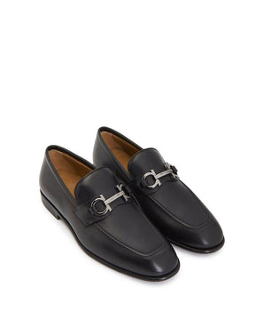 Salvatore Ferragamo Black Calfskin Slip-On Loafers