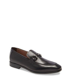 Salvatore Ferragamo Black Calfskin Slip-On Loafers