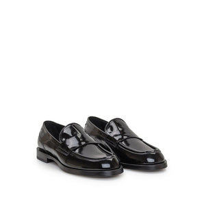 Dolce & Gabbana Black Calfskin Slip-On Loafers