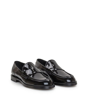 Dolce & Gabbana Black Calfskin Slip-On Loafers