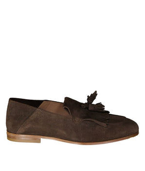 Salvatore Ferragamo Brown Calfskin Slip-On Loafers