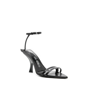 The Attico Black Silk Stiletto Heel Sandals