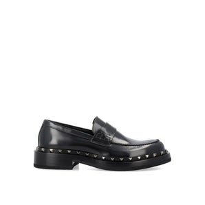 Valentino Garavani Black Calfskin Slip-On Loafers