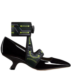Dior Black Calfskin Mid Heel Pumps