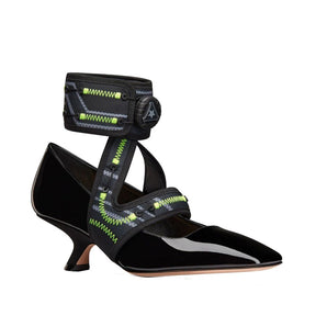 Dior Black Calfskin Mid Heel Pumps
