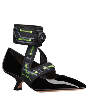 Dior Black Calfskin Mid Heel Pumps