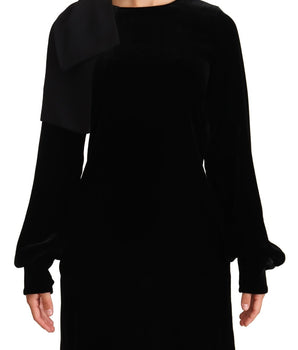 N.21 Sheath A-line Black Viscose Long Sleeves Round Neck Mini Dress