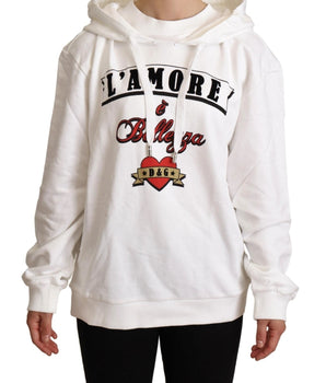 Dolce & Gabbana White L'Amore Hooded Pullover Sweater