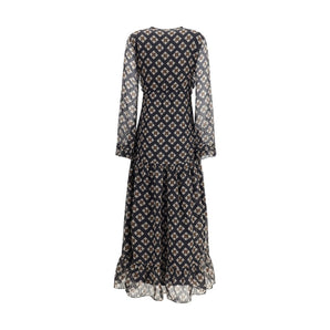 Kristina Ti Black Silk Long Dress