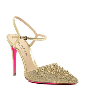 Dee Ocleppo Gold Leather Platform Pumps