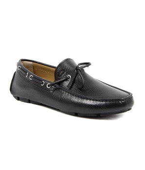 Dee Ocleppo Black Leather Slip-On Loafers